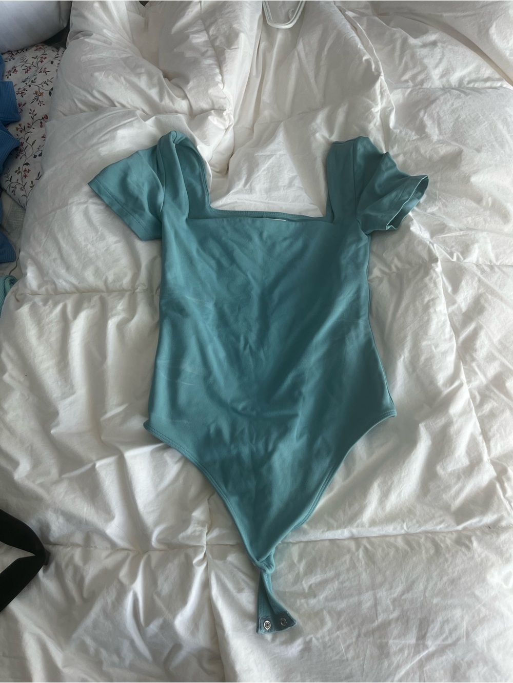 Babaton Teal Square-Neck Kids One-Piece Bodysuit